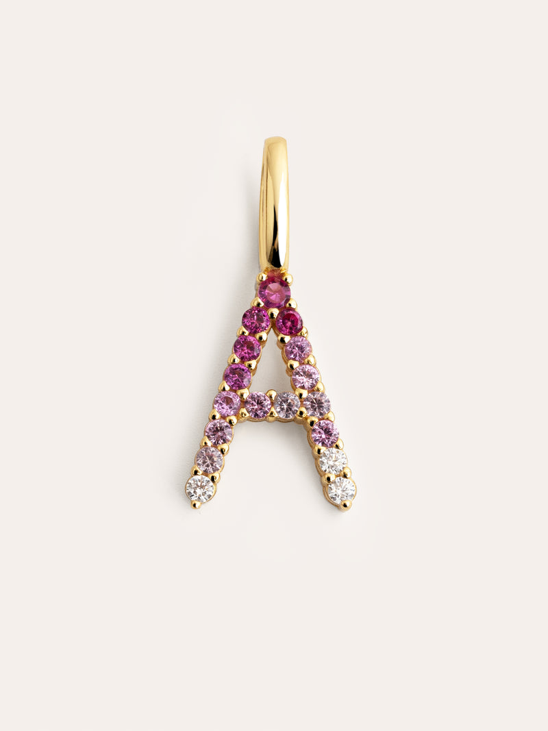 Charm Letter Spark Sakura Prata Banho de Ouro