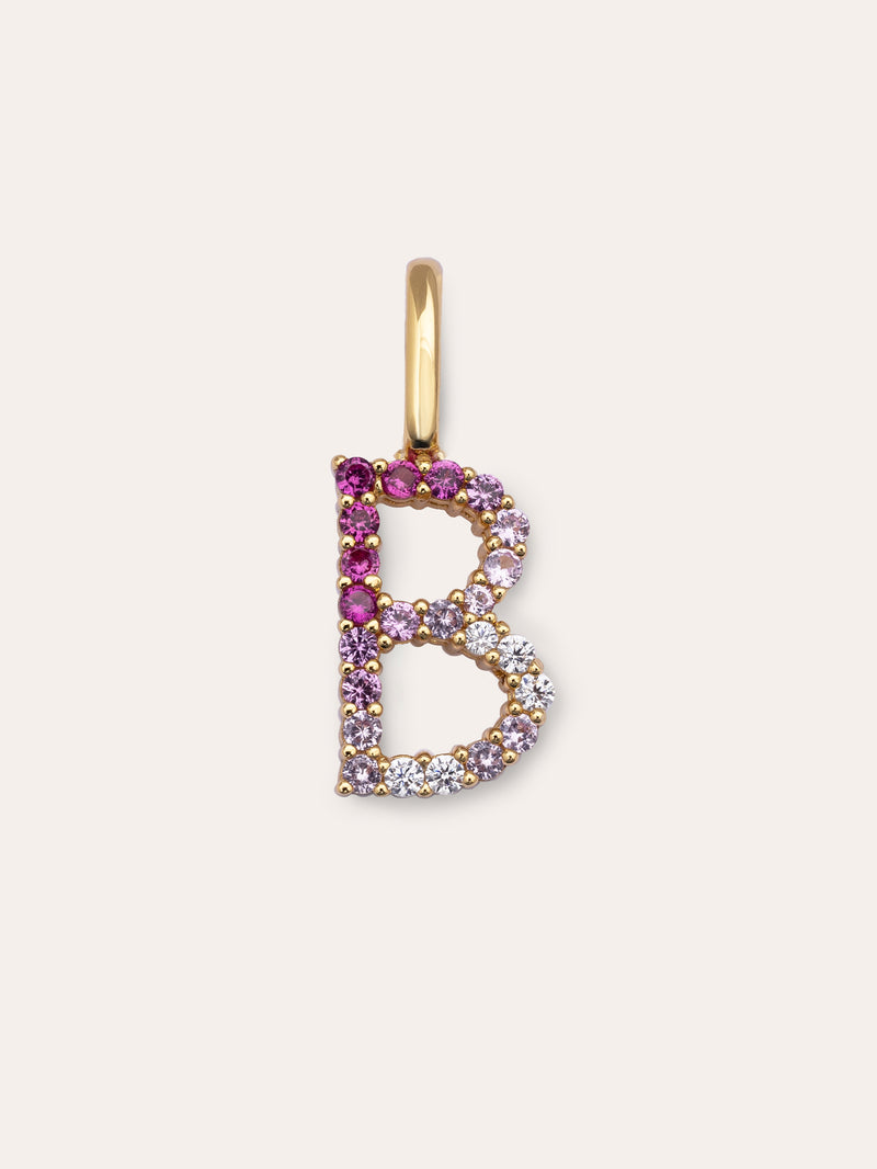 Charm Letter Spark Sakura Prata Banho de Ouro