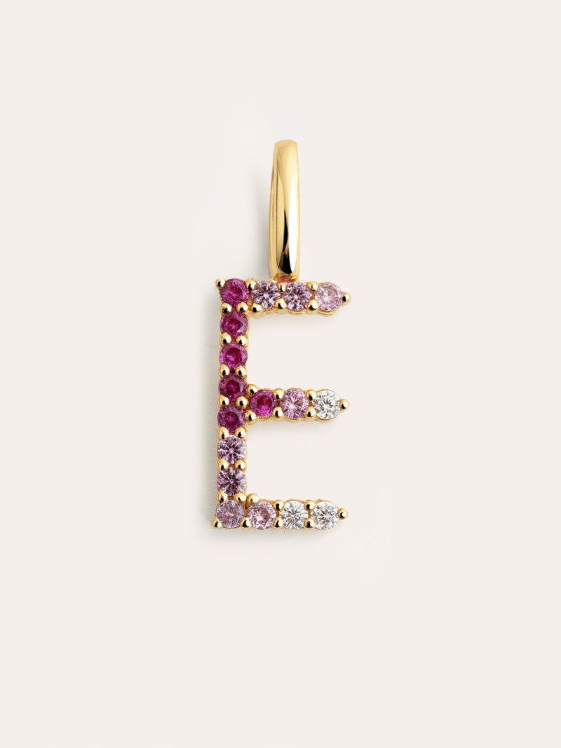 Charm Letter Spark Sakura Prata Banho de Ouro