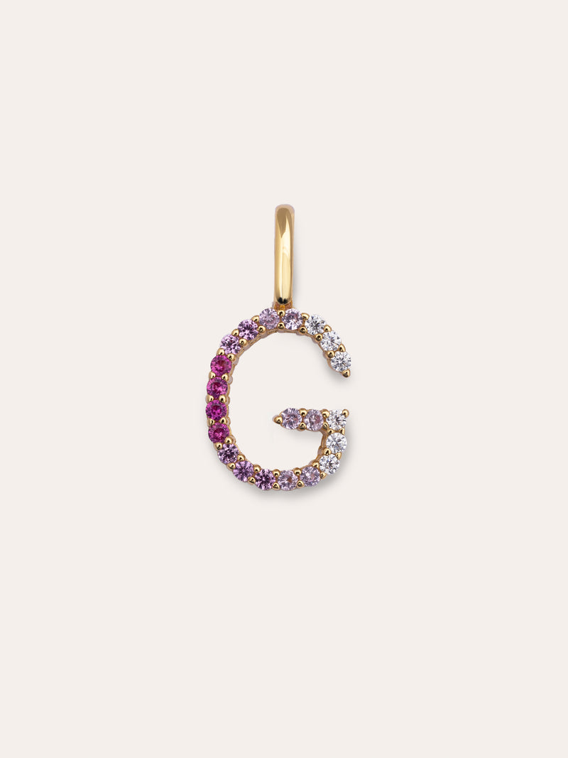 Charm Letter Spark Sakura Prata Banho de Ouro