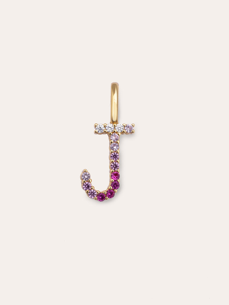 Charm Letter Spark Sakura Prata Banho de Ouro