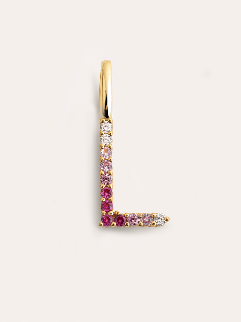 Charm Letter Spark Sakura Prata Banho de Ouro