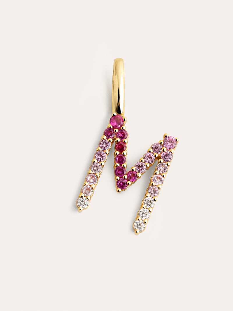 Charm Letter Spark Sakura Prata Banho de Ouro