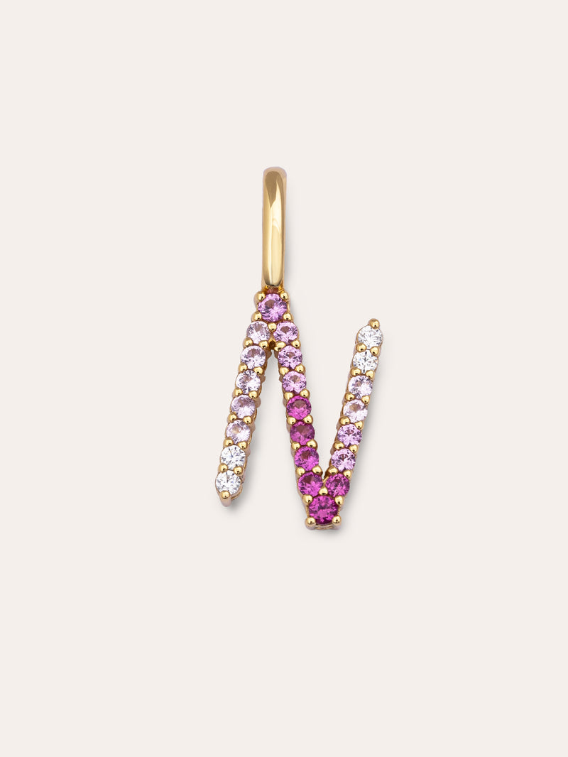 Charm Letter Spark Sakura Prata Banho de Ouro