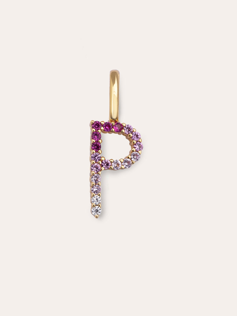 Charm Letter Spark Sakura Prata Banho de Ouro