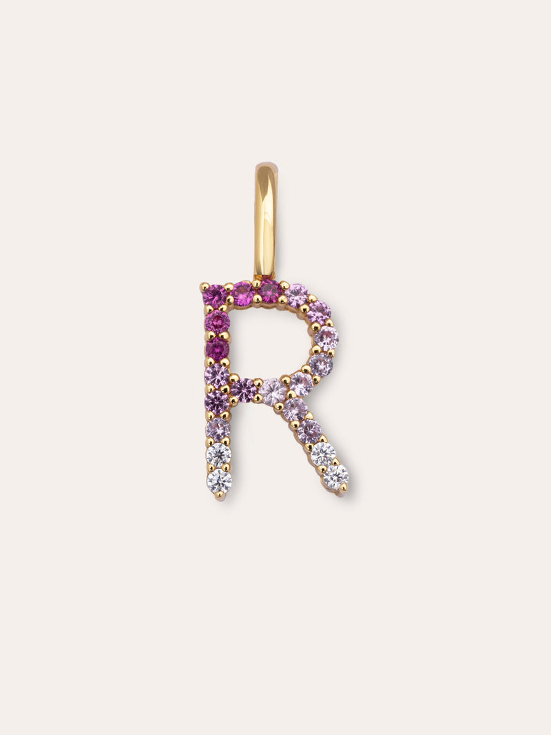 Charm Letter Spark Sakura Prata Banho de Ouro