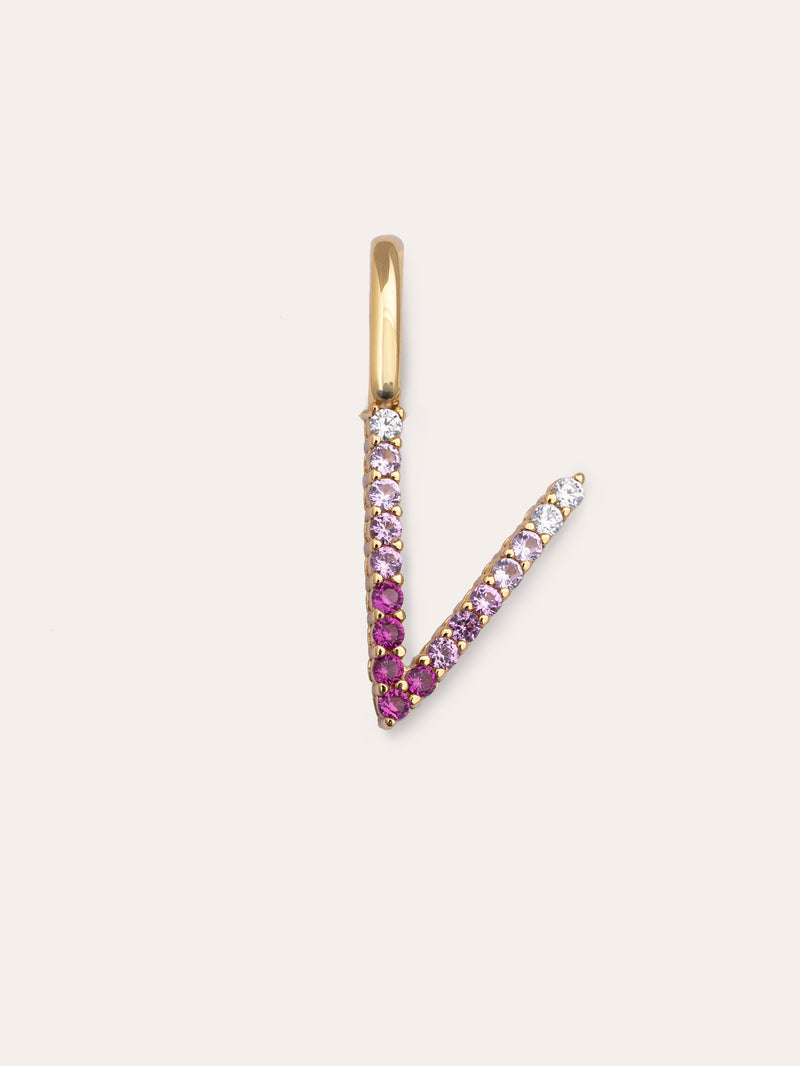 Charm Letter Spark Sakura Prata Banho de Ouro
