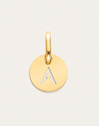 Charm Mini Medallion Letter Acier plaqué or