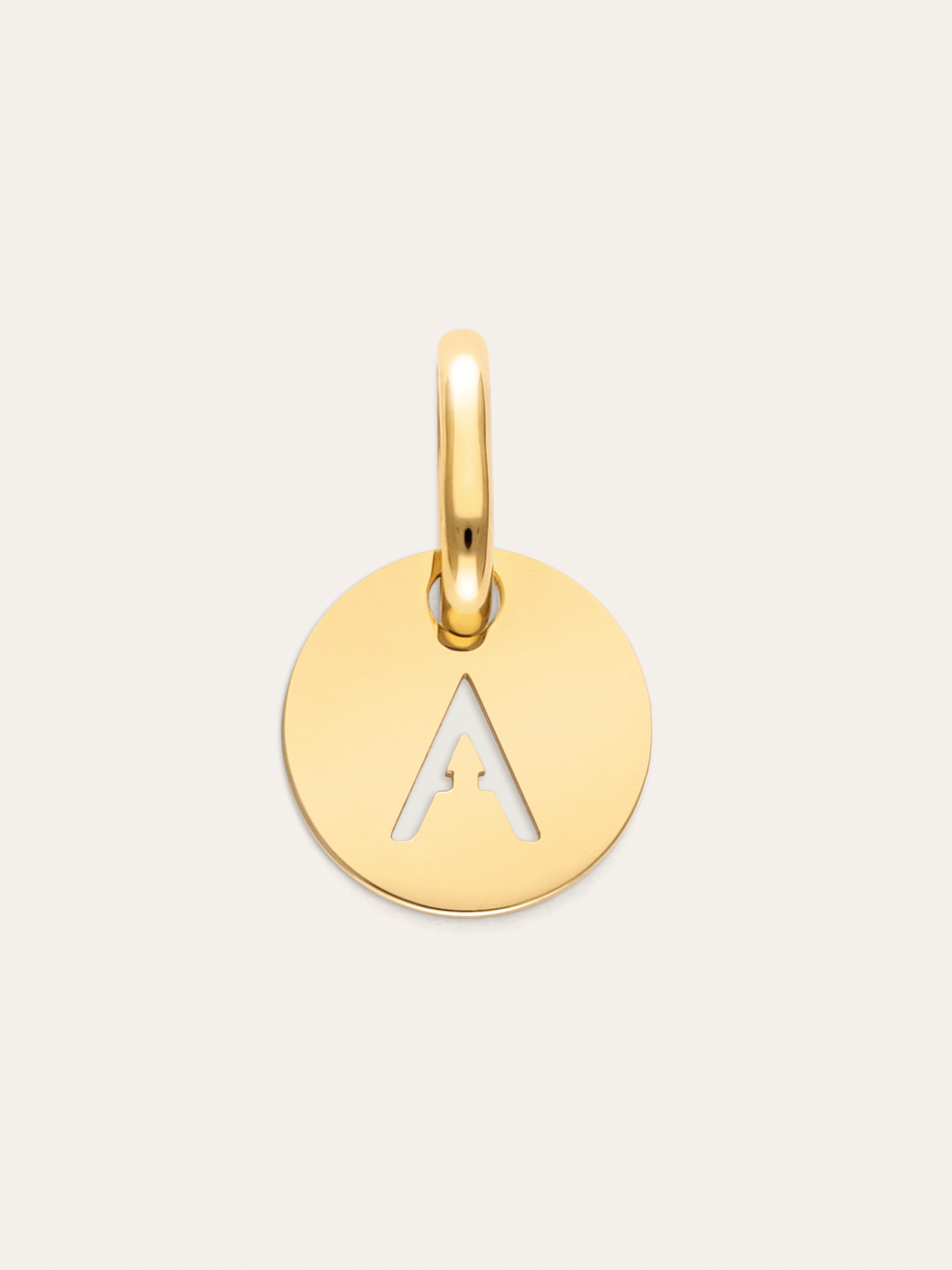 Charm Mini Medallion Letter Acier plaqué or