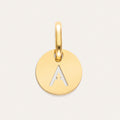 Mini Medallion Letter Charm, Gold-Plated Steel