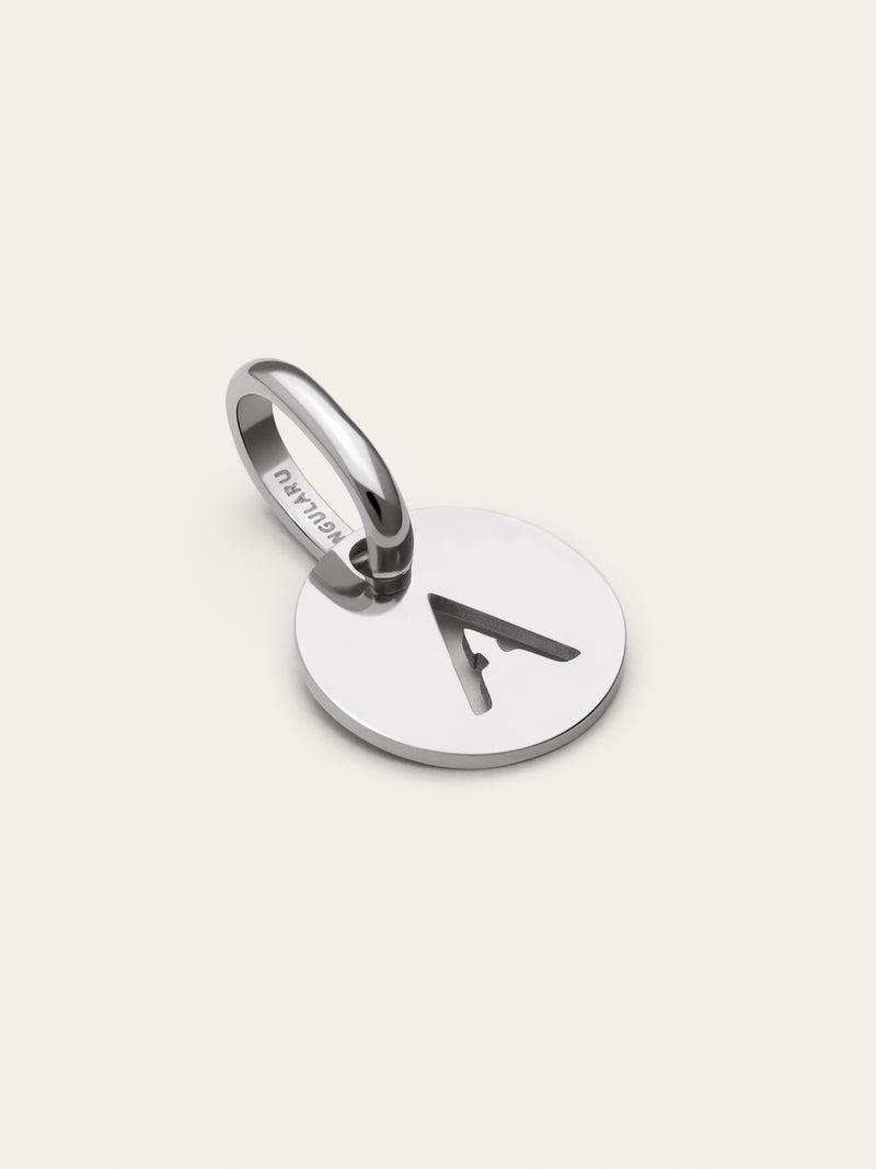Charm Mini Medallion Letter Acier