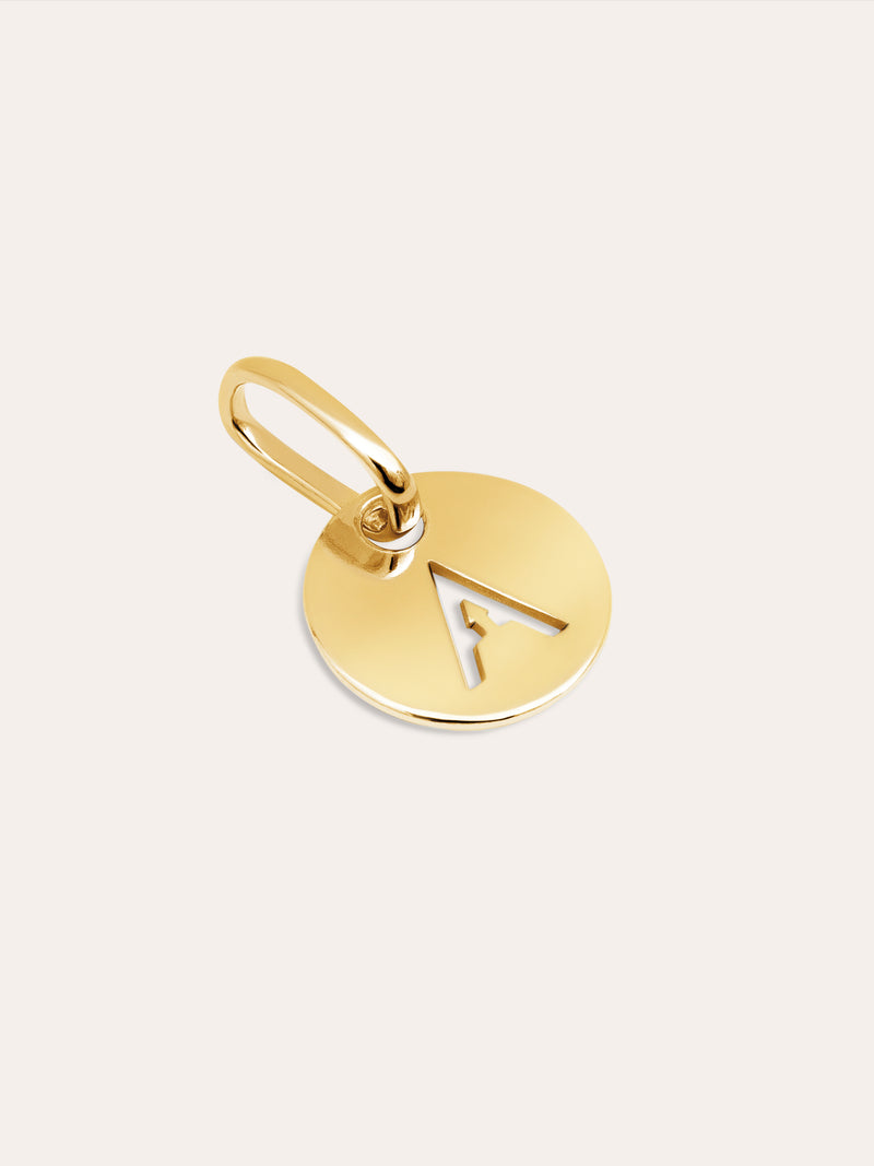 Mini Medallion Letter Silver 18kt Gold Plated