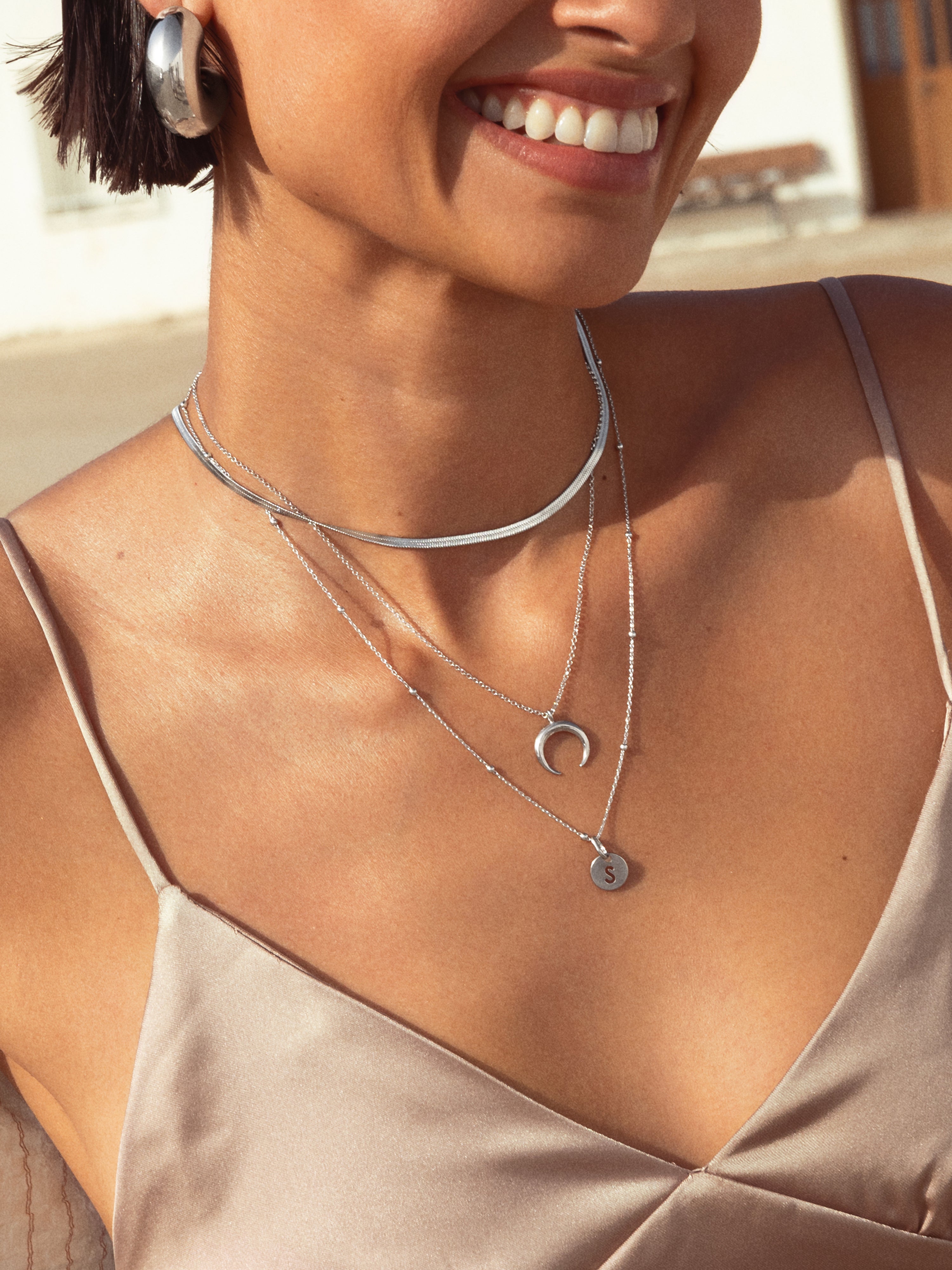 Charm Mini Medallion Letter Acier