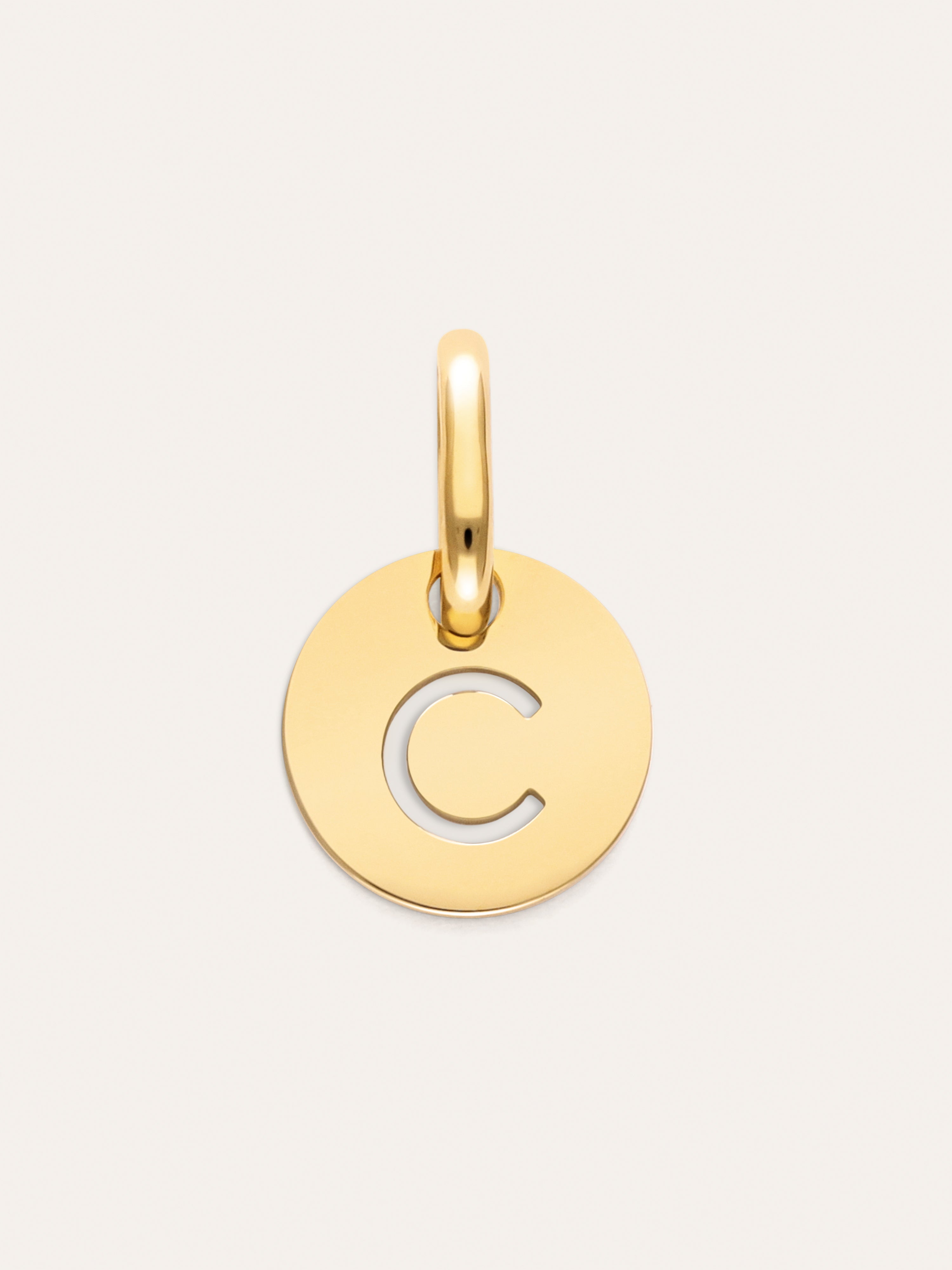 Charm Mini Medallion Letter Acier plaqué or