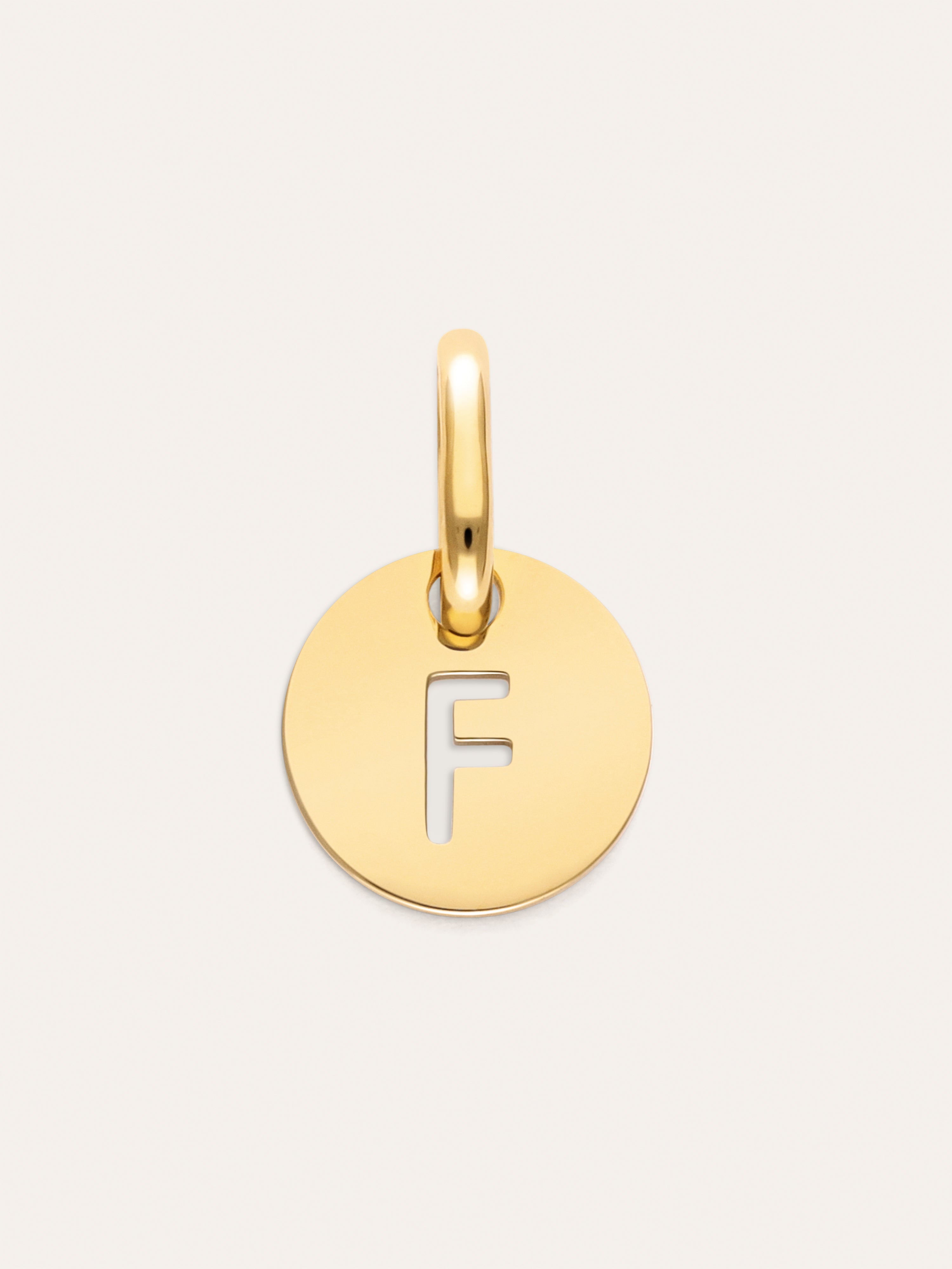 Charm Mini Medallion Letter Acier plaqué or