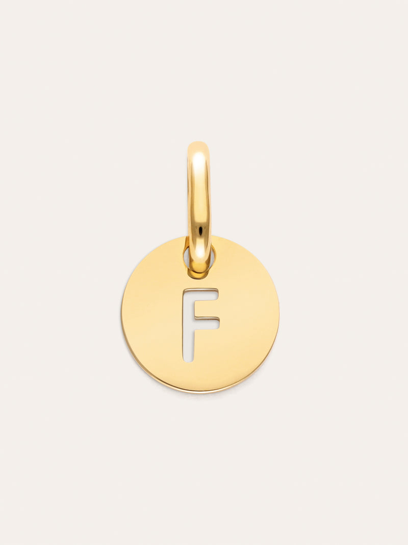 Charm Mini Medallion Letter Acier plaqué or