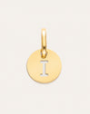 Charm Mini Medallion Letter Acier plaqué or