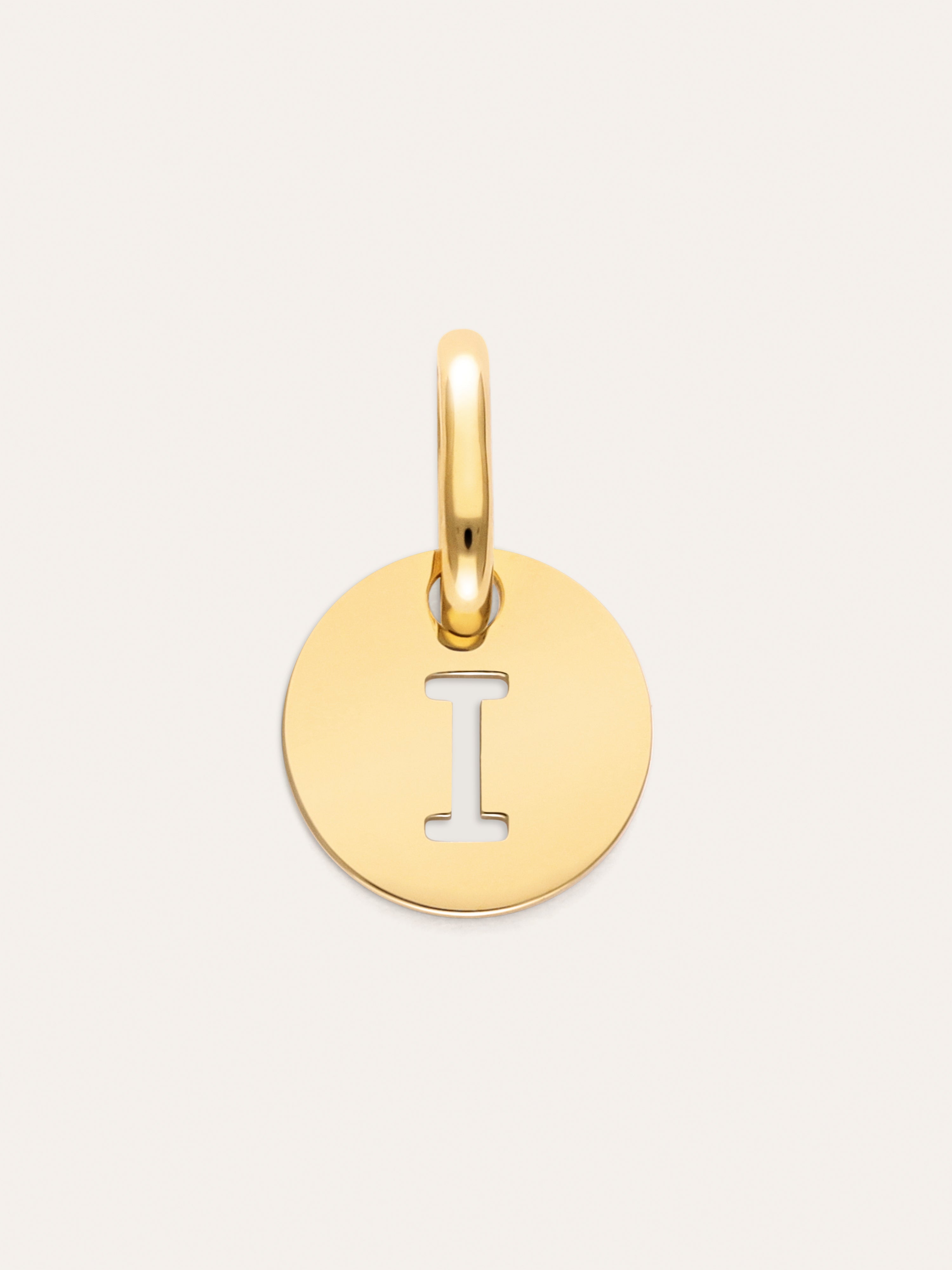 Charm Mini Medallion Letter Acier plaqué or