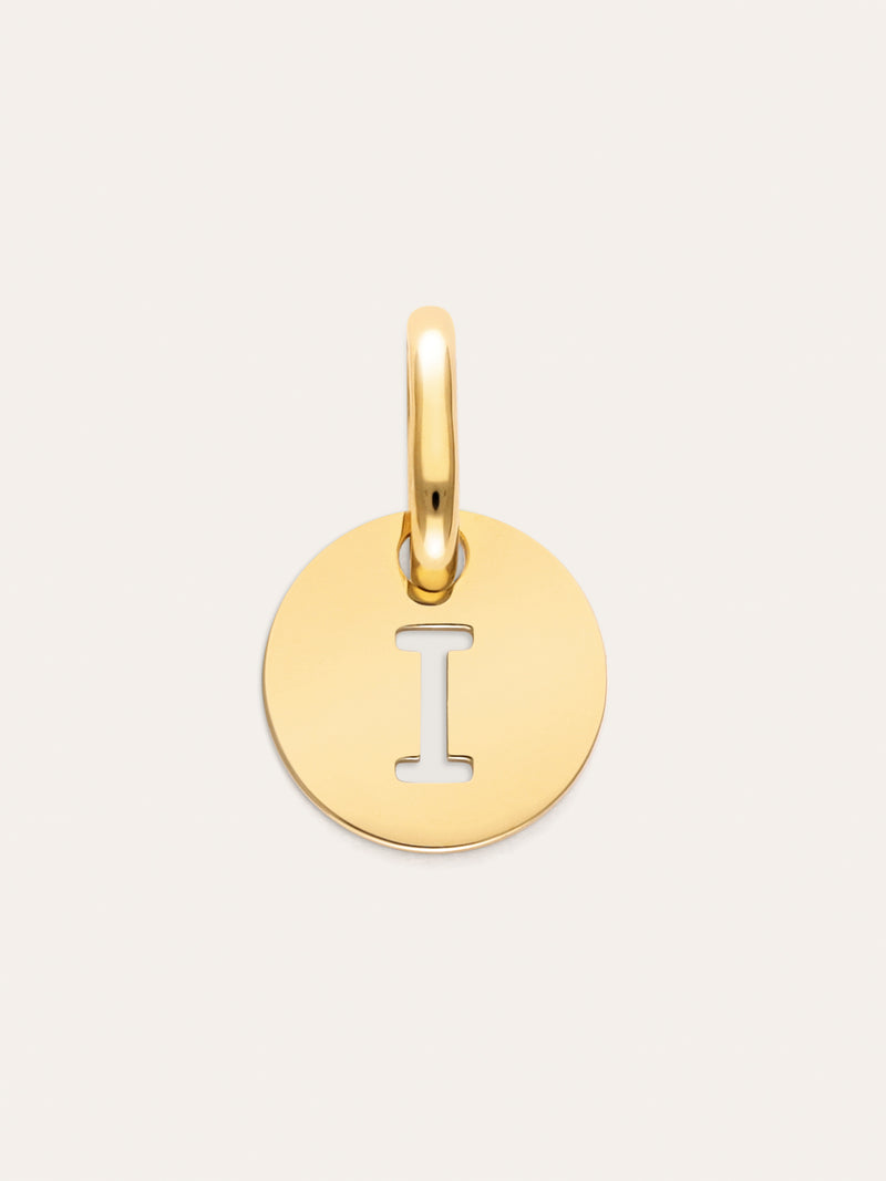 Charm Mini Medallion Letter Acier plaqué or