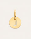Charm Mini Medallion Letter Acier plaqué or