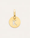 Charm Mini Medallion Letter Acier plaqué or