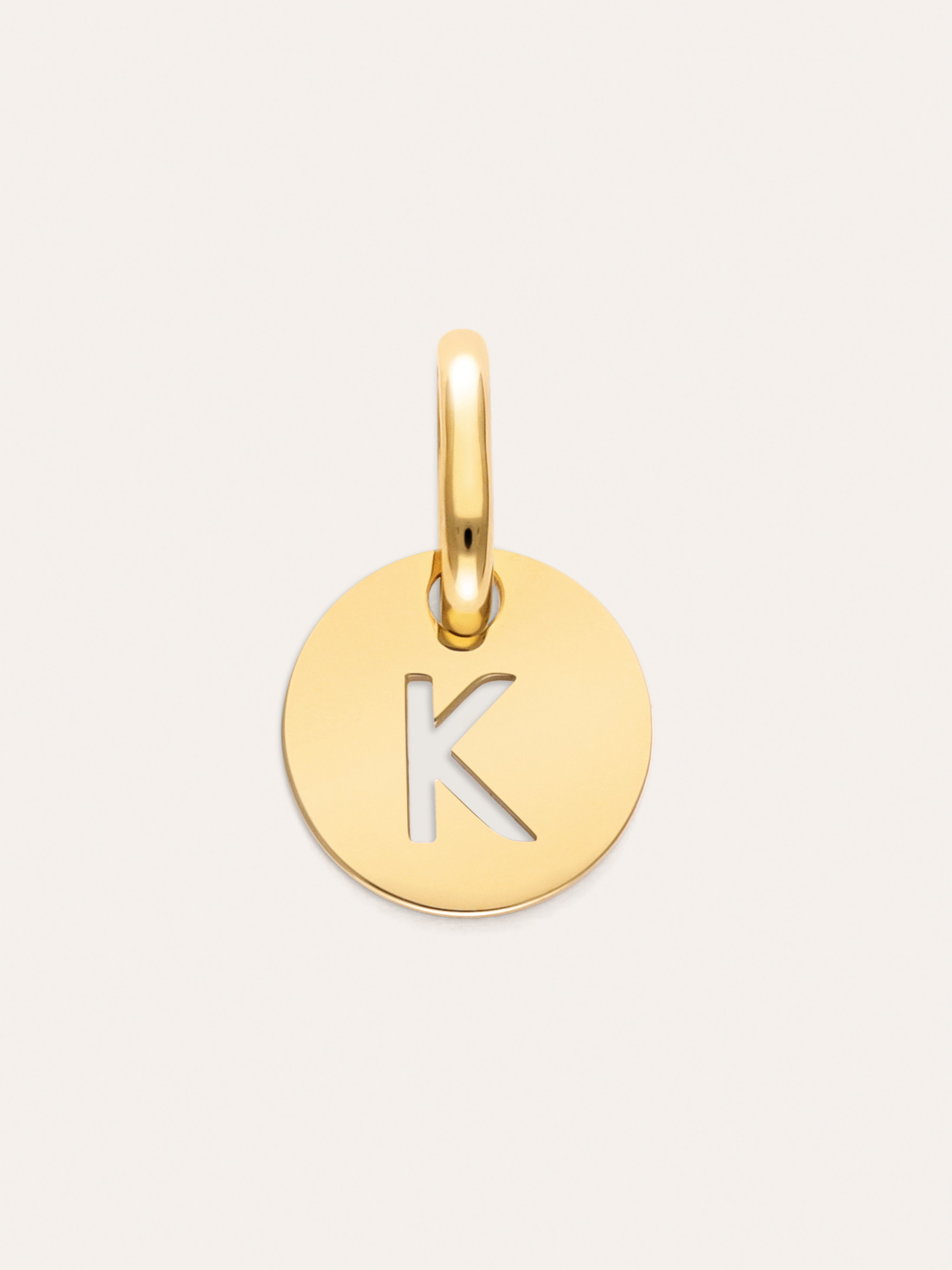 Charm Mini Medallion Letter Acier plaqué or