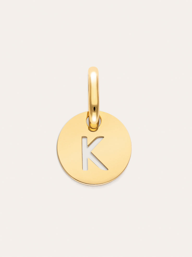 Charm Mini Medallion Letter Acier plaqué or
