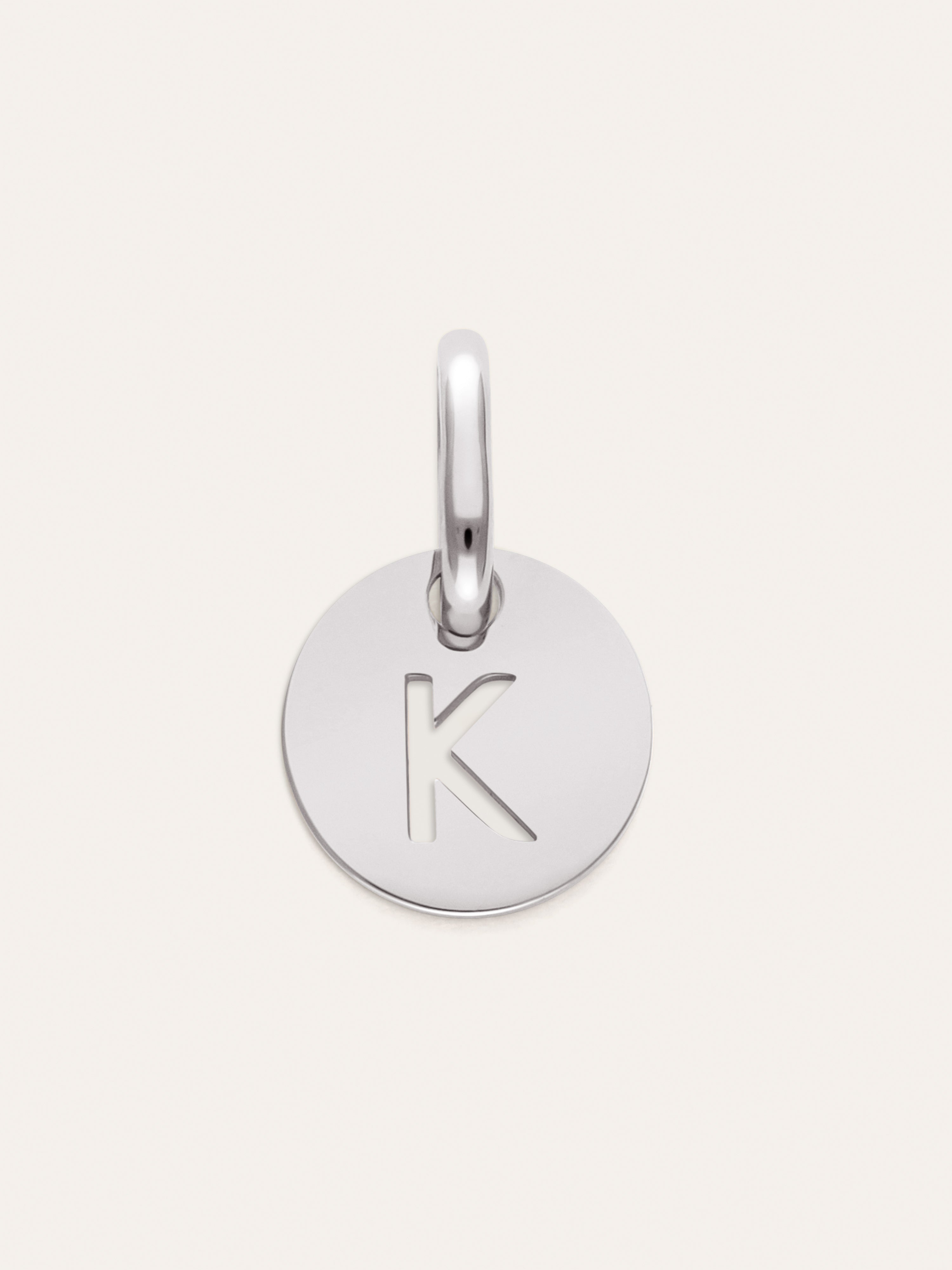 Charm Mini Medallion Letter Acier