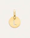 Charm Mini Medallion Letter Acier plaqué or
