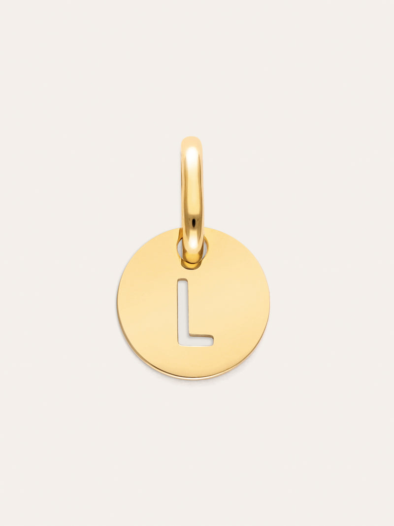 Charm Mini Medallion Letter Acier plaqué or