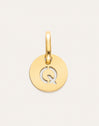 Charm Mini Medallion Letter Acier plaqué or
