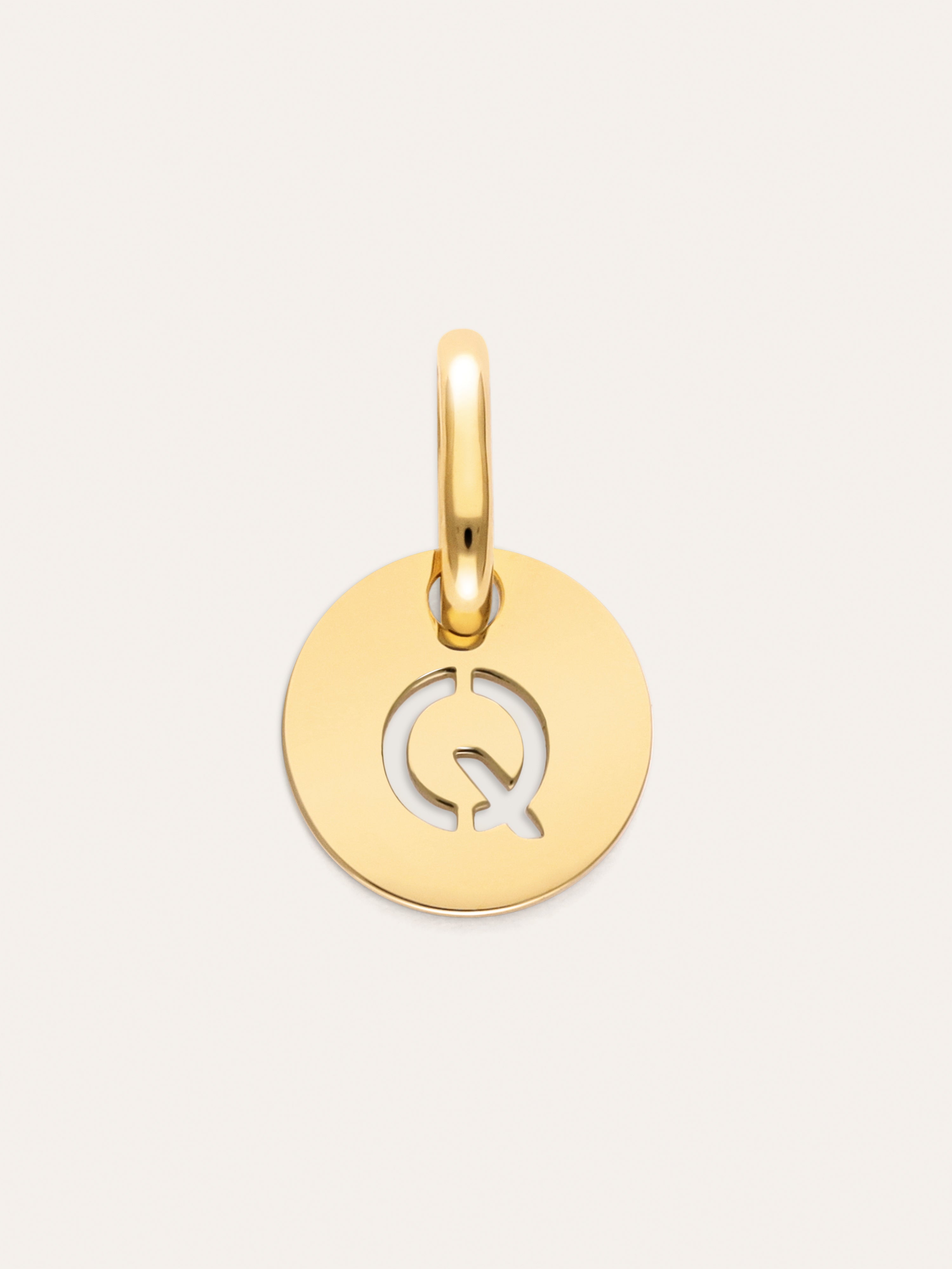 Charm Mini Medallion Letter Acier plaqué or