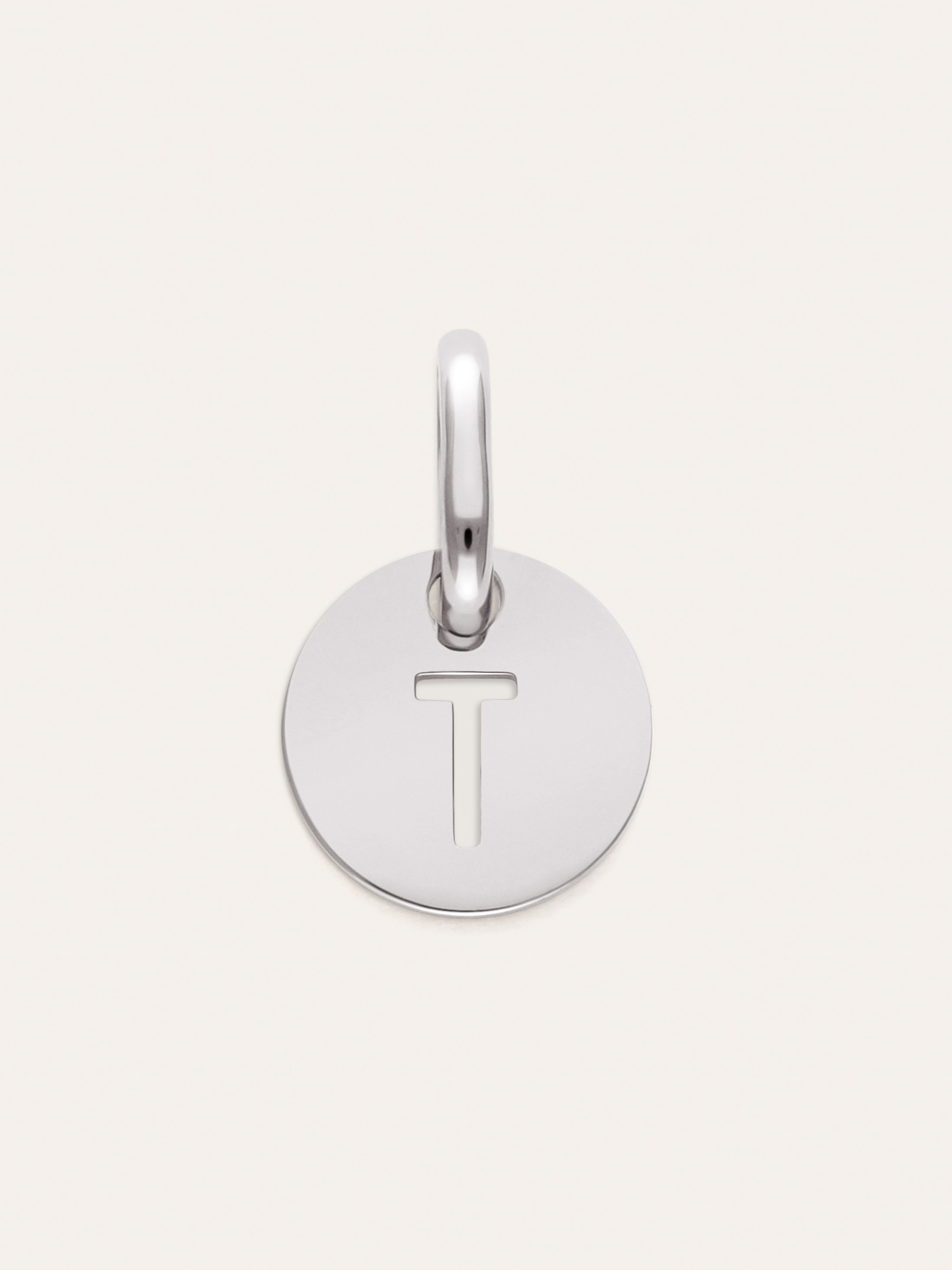 Charm Mini Medallion Letter Acier