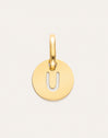 Charm Mini Medallion Letter Acier plaqué or