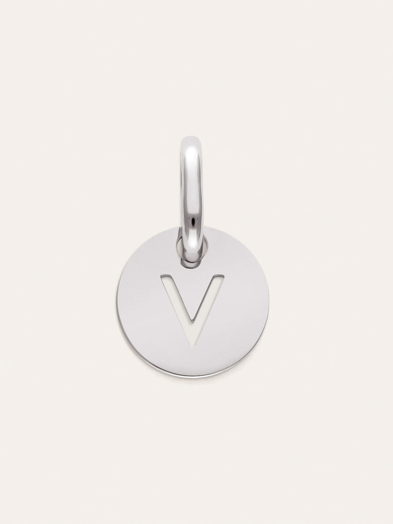 Charm Mini Medallion Letter Acier
