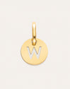 Charm Mini Medallion Letter Acier plaqué or