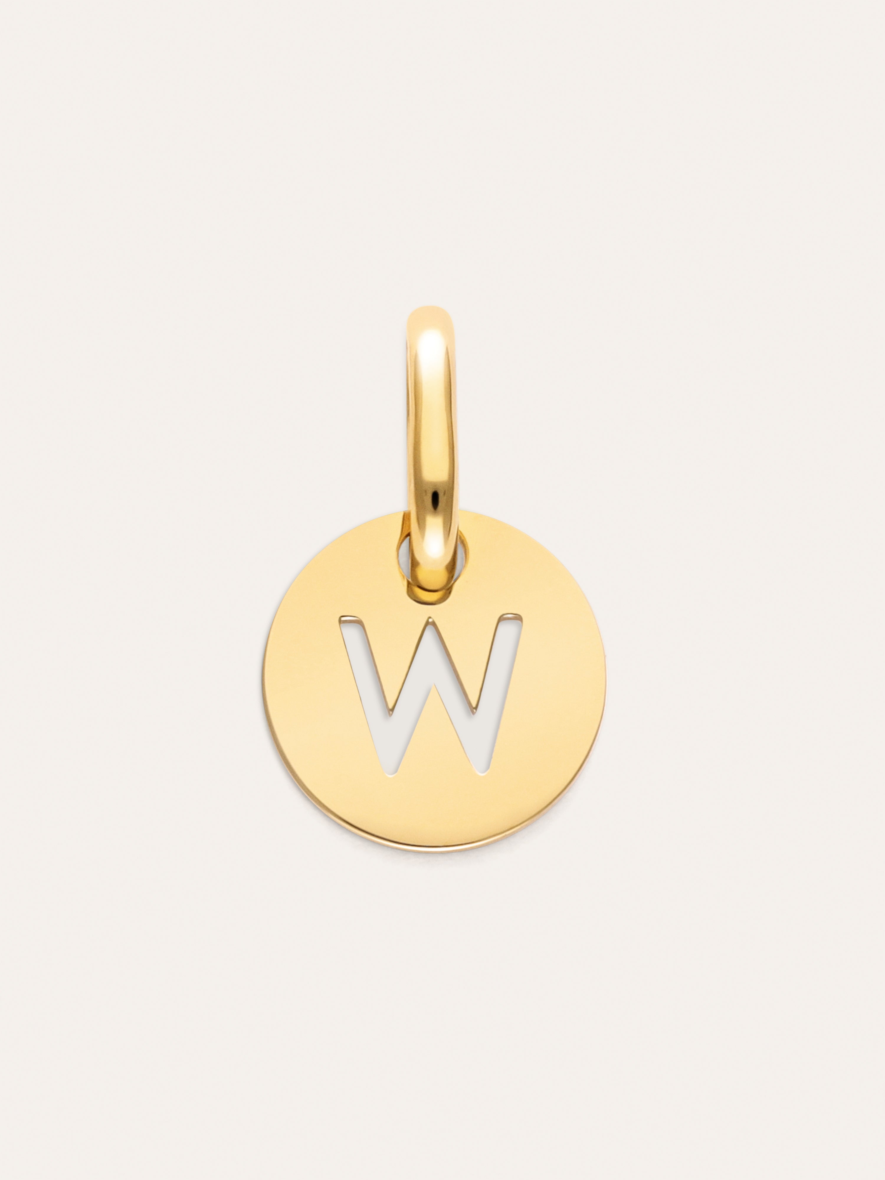Charm Mini Medallion Letter Acier plaqué or