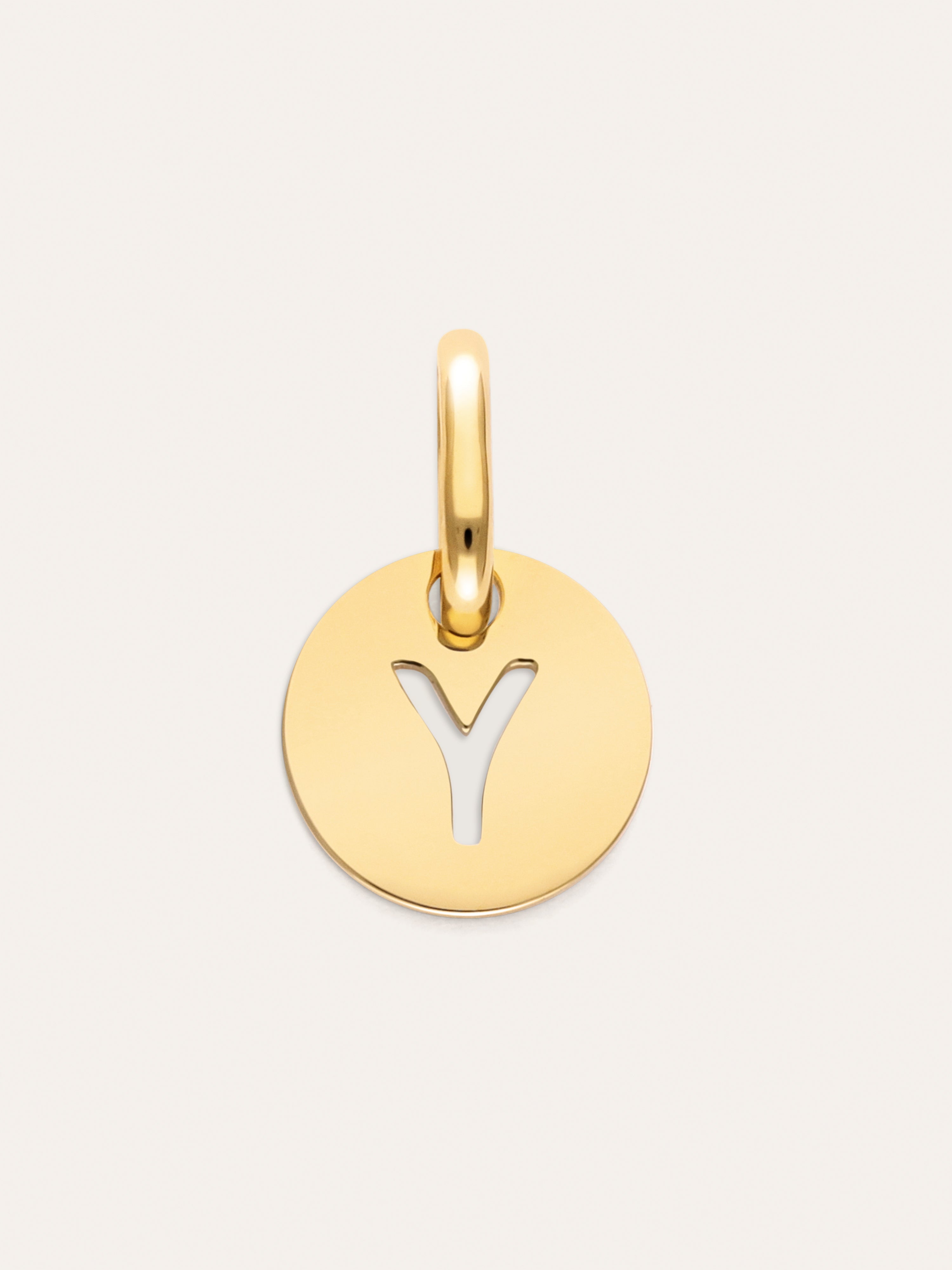 Charm Mini Medallion Letter Acier plaqué or