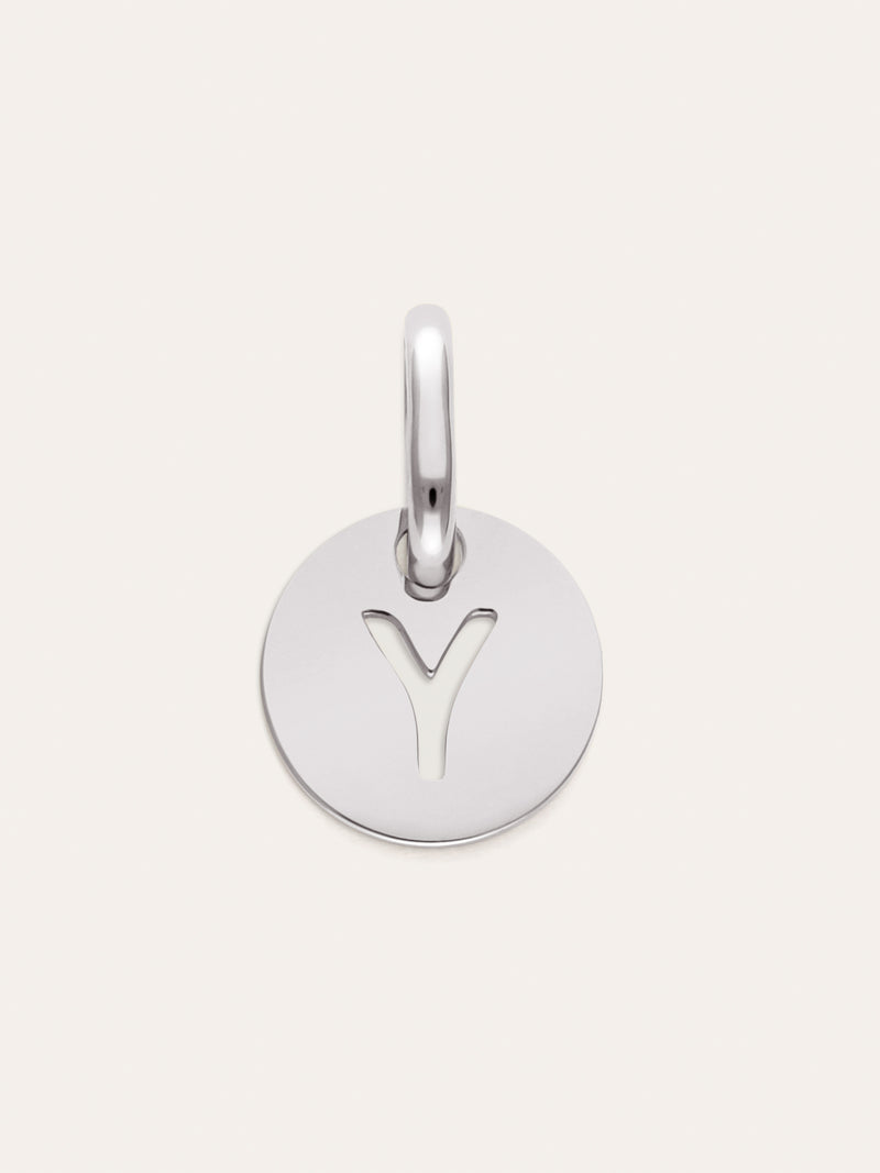 Charm Mini Medallion Letter Acier