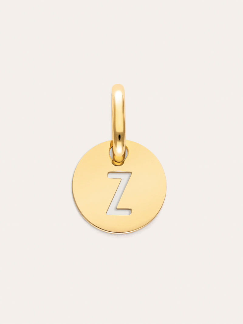 Charm Mini Medallion Letter Acier plaqué or