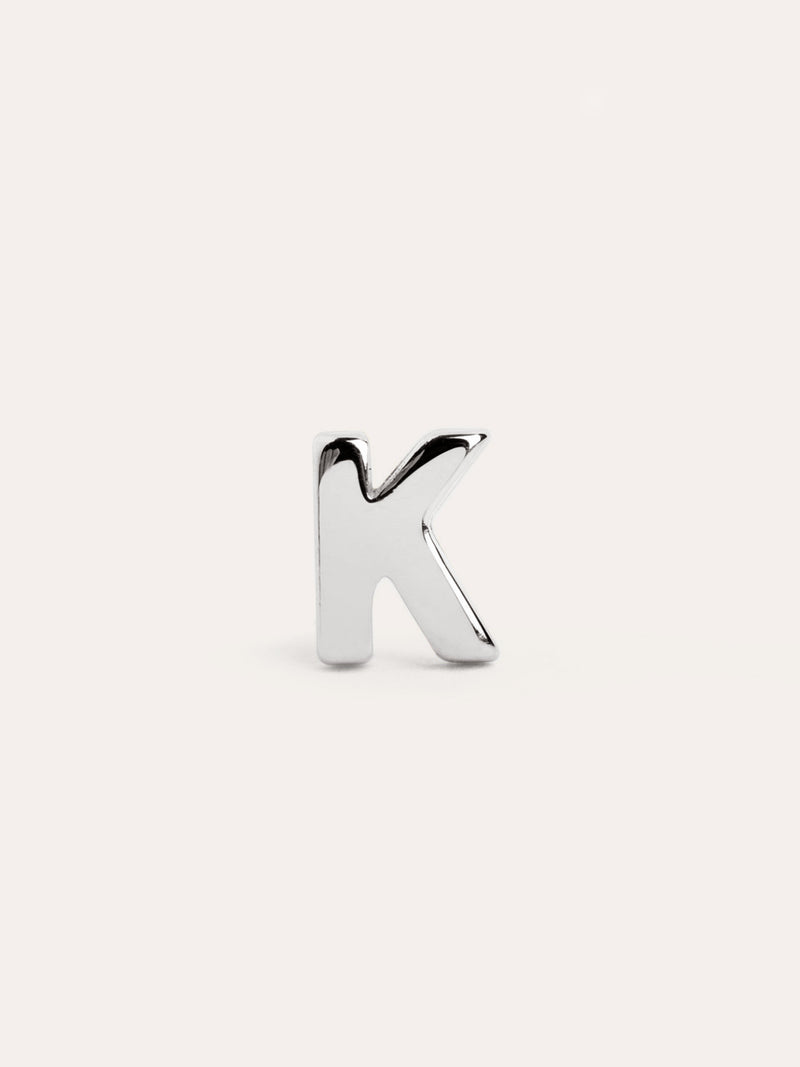 Letter Silver Single Earring