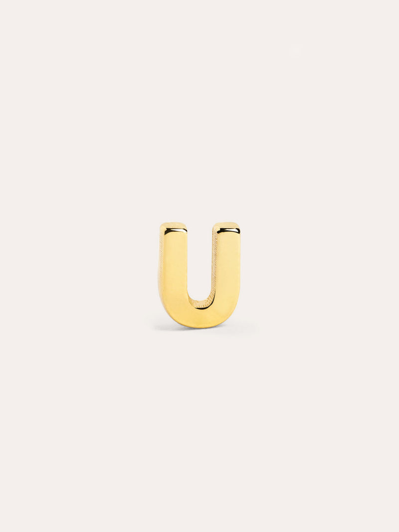 Pendiente Suelto Letter Plata Baño Oro