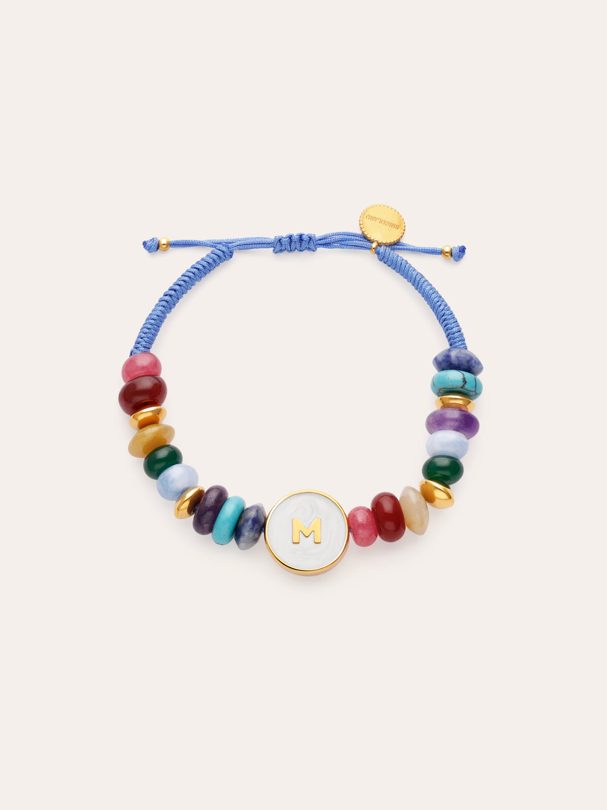 Bracelet Personnalisé Lettre Nacre Acier Plaqué Or