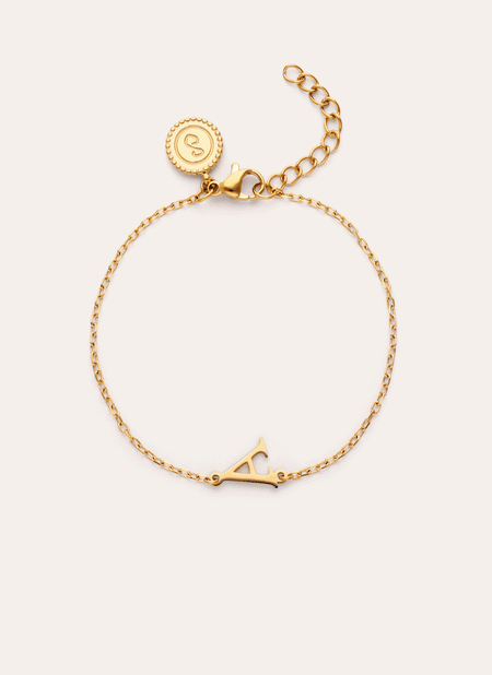 Single Letter Armband aus vergoldetem Stahl