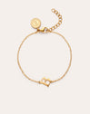 Single Letter armband van staal met gouden plating - puesto en modelo