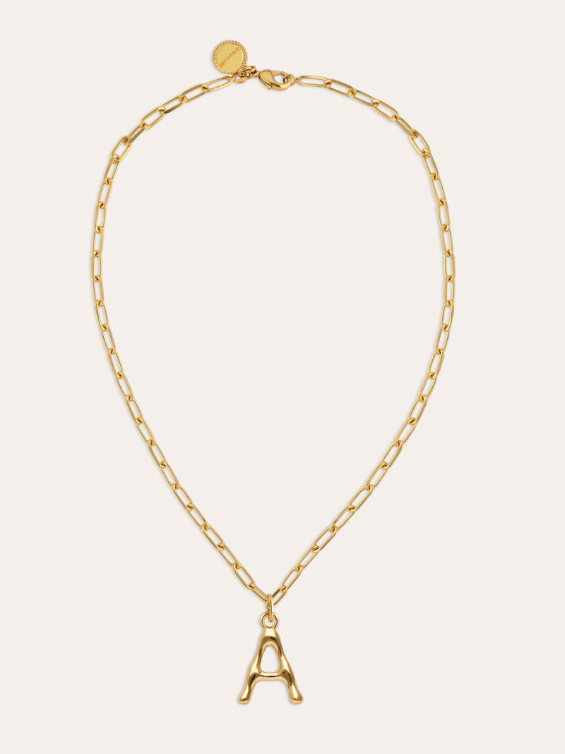 Chic Letter XL Personalized Gold Necklace