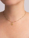 Colar Personalizado Colors Enamel Letter Banhado a Ouro