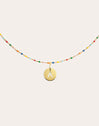 Colar Personalizado Colors Enamel Letter Banhado a Ouro