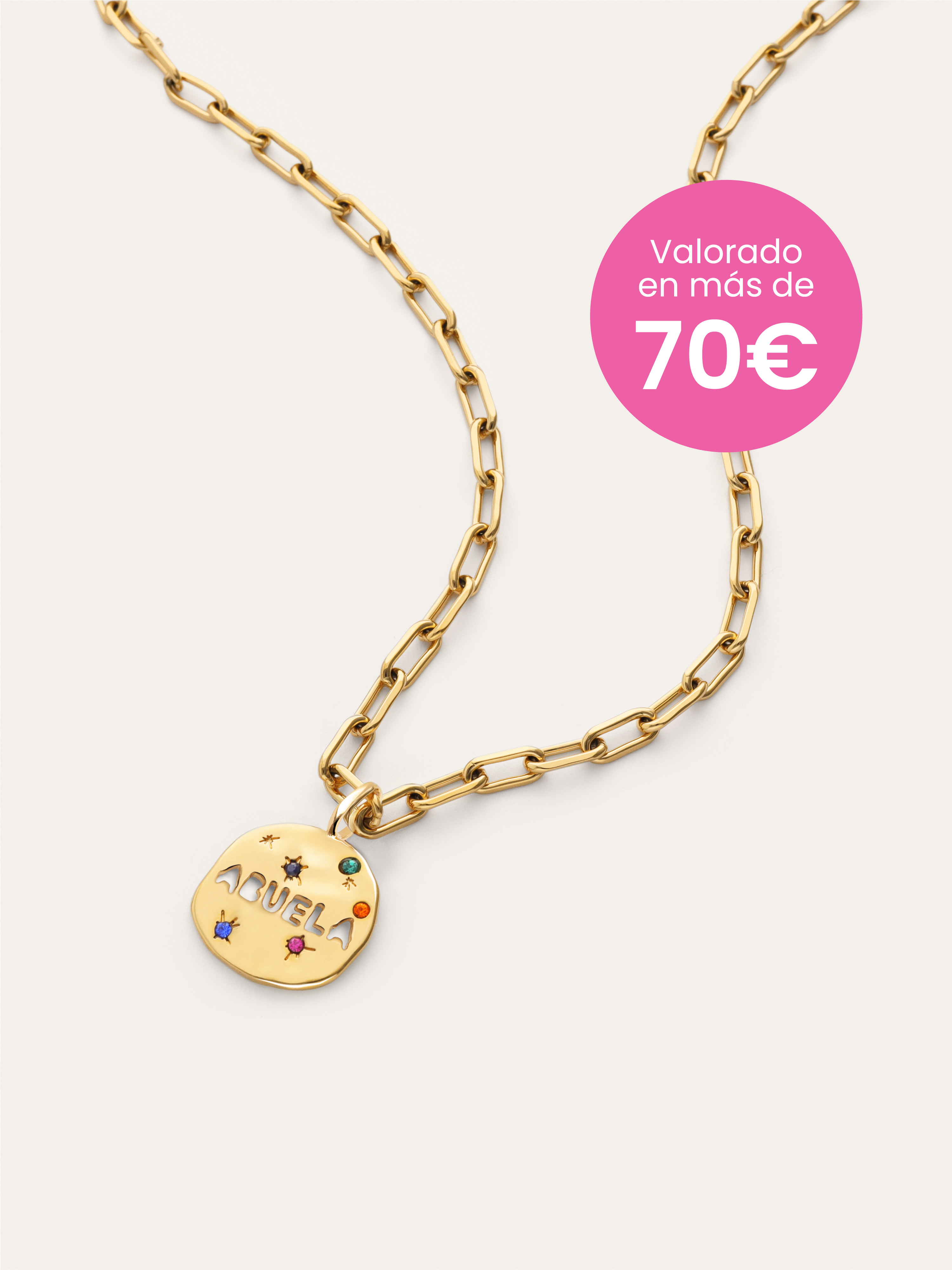 Pack Regalo Collar Chic y Charm Abuela Baño Oro