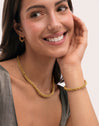 Geschenkset Halskette Big Rope und Armband Big Rope aus Stahl mit Goldbeschichtung - puesto en modelo